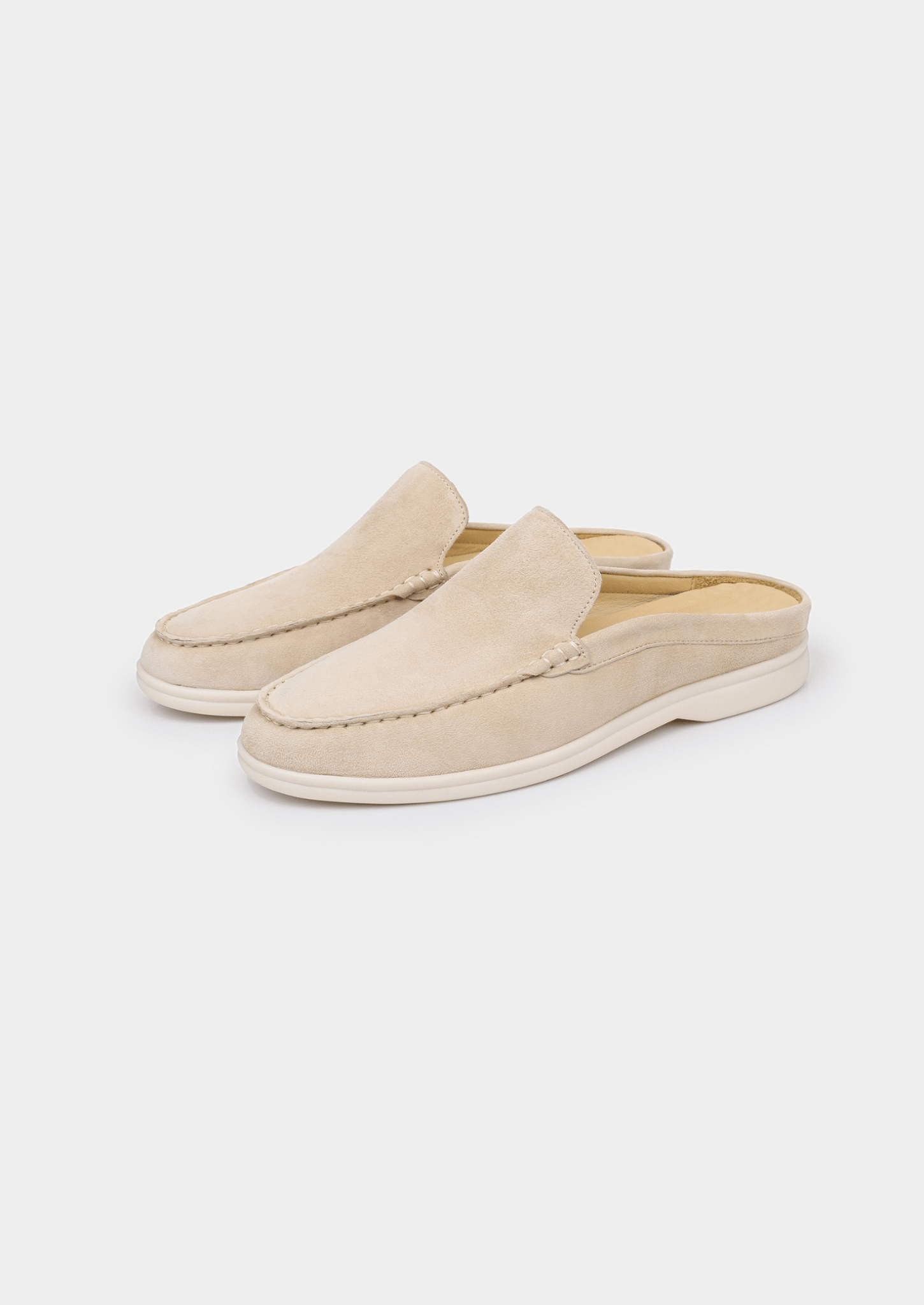 The Riviera Suede Slipper (Ivory) - Belgravia & Co.